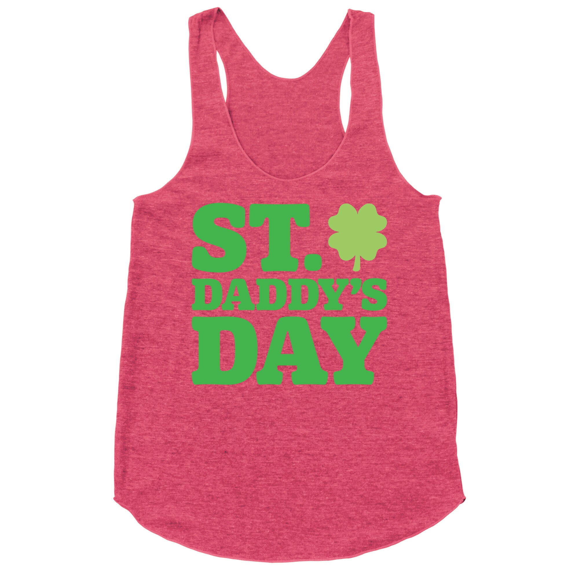 St. Daddy's Day White Print Racerback Tank
